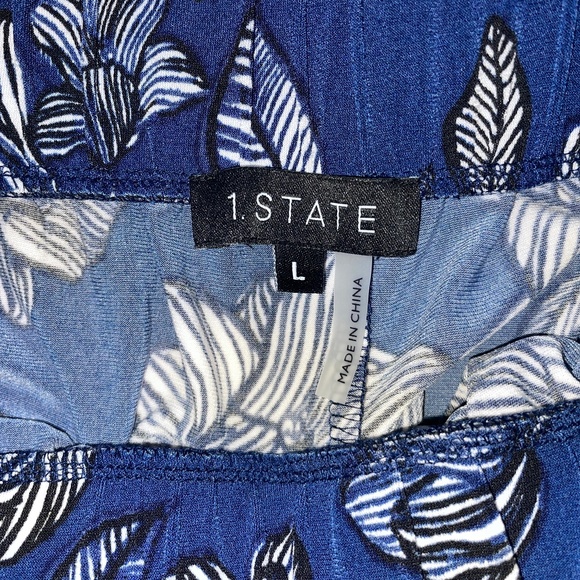 Brand New 1. State tulip-Hem Floral Print Pants - Picture 3 of 8